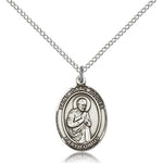 St. Isaac Jogues Medal, Sterling Silver, Medium - 18&quot; 1.2mm Sterling Silver Chain + Clasp