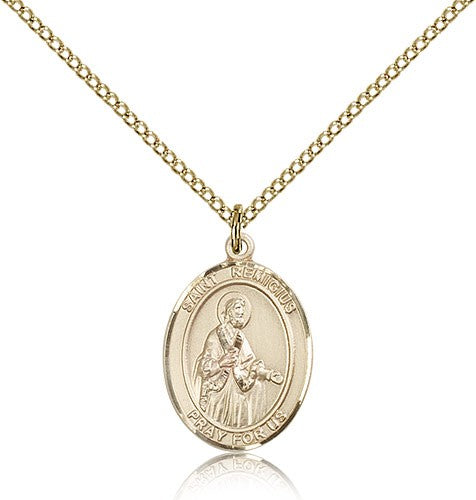 St. Remigius of Reims Medal, Gold Filled, Medium - Gold-tone