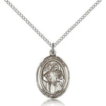 St. Ursula Medal, Sterling Silver, Medium - 18&quot; 1.2mm Sterling Silver Chain + Clasp