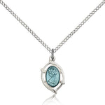 St. Christopher Medal, Sterling Silver - 18&quot; 1.2mm Sterling Silver Chain + Clasp