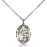 St. Joachim Medal, Sterling Silver, Medium - 18&quot; 1.2mm Sterling Silver Chain + Clasp