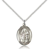St. Joachim Medal, Sterling Silver, Medium - 18&quot; 1.2mm Sterling Silver Chain + Clasp