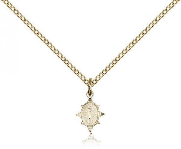 Miraculous Medal, Gold Filled - Gold-tone