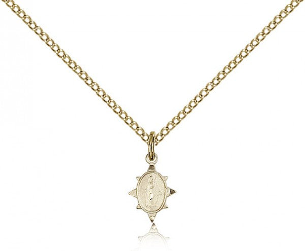 Miraculous Medal, Gold Filled - Gold-tone