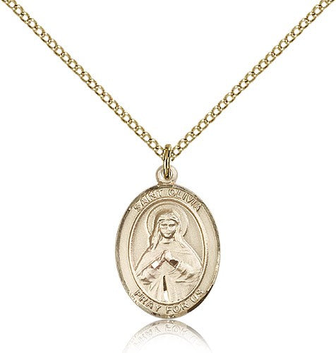 St. Olivia Medal, Gold Filled, Medium - Gold-tone