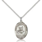 St. Maximilian Kolbe Medal, Sterling Silver, Medium - 18&quot; 1.2mm Sterling Silver Chain + Clasp
