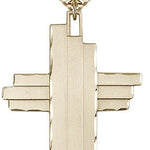Cross Pendant, Gold Filled - 24&quot; 2.4mm Gold Plated Endless Chain