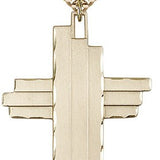 Cross Pendant, Gold Filled - 24&quot; 2.4mm Gold Plated Endless Chain