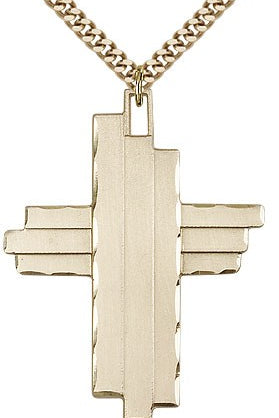 Cross Pendant, Gold Filled - 24&quot; 2.4mm Gold Plated Endless Chain