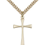 Maltese Cross Pendant, Gold Filled - 24&quot; 2.4mm Gold Plated Endless Chain