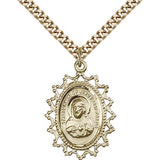 Scapular Medal, Gold Filled - 24&quot; 2.4mm Gold Plated Endless Chain
