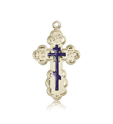 St. Olga Cross Pendant, 14 Karat Gold - 14 KT Yellow Gold