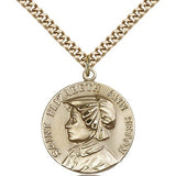 St. Ann Medal, Gold Filled - 24&quot; 2.4mm Gold Plated Endless Chain
