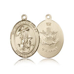 Guardian Angel Army Medal, 14 Karat Gold, Large - 14 KT Yellow Gold