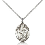 St. Vincent Ferrer Medal, Sterling Silver, Medium - 18&quot; 1.2mm Sterling Silver Chain + Clasp
