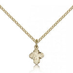 4 Way Cross Pendant, Gold Filled - Gold-tone