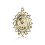 Scapular Medal, 14 Karat Gold - 14 KT Yellow Gold