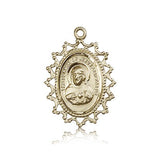 Scapular Medal, 14 Karat Gold - 14 KT Yellow Gold