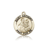 St. Anthony of Padua Medal, 14 Karat Gold - 14 KT Yellow Gold