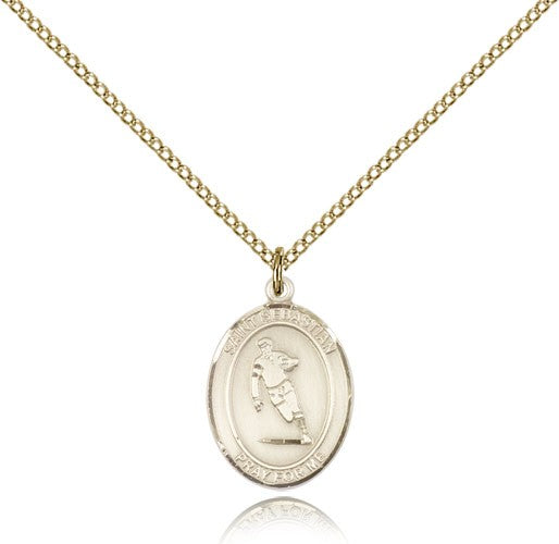 St. Sebastian Rugby Medal, Gold Filled, Medium - Gold-tone
