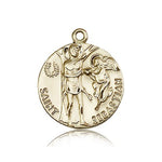 St. Sebastian Medal, 14 Karat Gold - 14 KT Yellow Gold