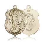 St. Michael National Guard Medal, 14 Karat Gold - 14 KT Yellow Gold