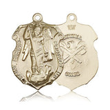 St. Michael National Guard Medal, 14 Karat Gold - 14 KT Yellow Gold