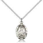 St. Theresa Medal, Sterling Silver - 18&quot; 1.2mm Sterling Silver Chain + Clasp