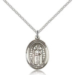 St. Matthias the Apostle Medal, Sterling Silver, Medium - 18&quot; 1.2mm Sterling Silver Chain + Clasp