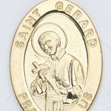 St. Gerard Pendant Oval, 16 Karat Gold Over Sterling Silver with Chain - Gold-tone