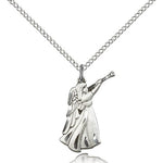 Guardian Angel Medal, Sterling Silver - 18&quot; 1.2mm Sterling Silver Chain + Clasp
