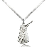Guardian Angel Medal, Sterling Silver - 18&quot; 1.2mm Sterling Silver Chain + Clasp