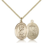 St. Christopher National Guard Medal, Gold Filled, Medium - Gold-tone