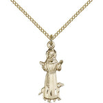 St. Francis Medal, Gold Filled - Gold-tone