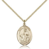St. Dymphna Medal, Gold Filled, Medium - Gold-tone