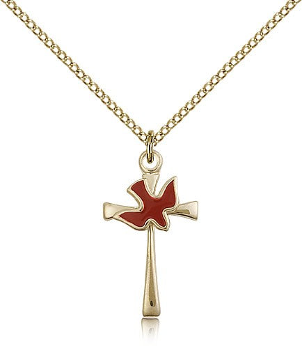 Holy Sprit Cross Pendant, Gold Filled - Gold-tone