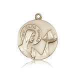 Our Lady Star of the Sea Medal, 14 Karat Gold - 14 KT Yellow Gold
