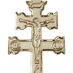 Caravaca Crucifix Pendant, Gold Filled - 24&quot; 2.4mm Gold Plated Endless Chain