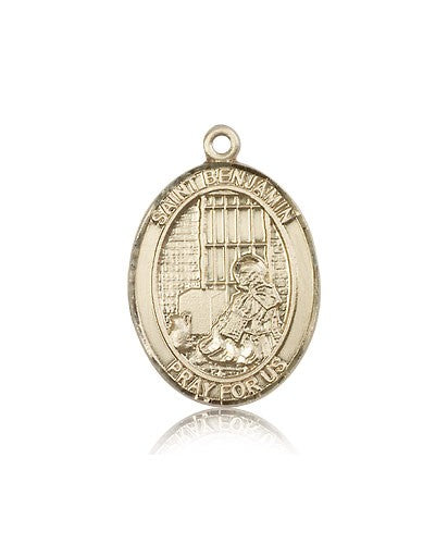 St. Benjamin Medal, 14 Karat Gold, Large - 14 KT Yellow Gold