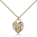 Communion Heart Medal, Gold Filled - Gold-tone