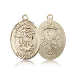 St. Michael National Guard Medal, 14 Karat Gold, Large - 14 KT Yellow Gold
