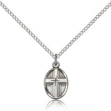 Cross Pendant, Sterling Silver - 18&quot; 1.2mm Sterling Silver Chain + Clasp