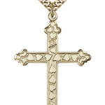 Cross Pendant, Gold Filled - 24&quot; 2.4mm Gold Plated Endless Chain