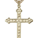 Cross Pendant, Gold Filled - 24&quot; 2.4mm Gold Plated Endless Chain