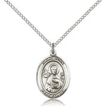 St. John the Apostle Medal, Sterling Silver, Medium - 18&quot; 1.2mm Sterling Silver Chain + Clasp