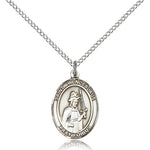 St. Wenceslaus Medal, Sterling Silver, Medium - 18&quot; 1.2mm Sterling Silver Chain + Clasp