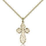 St. Olga Cross Pendant, Gold Filled - Gold-tone