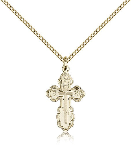 St. Olga Cross Pendant, Gold Filled - Gold-tone