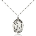 St. Sebastian Golf Medal, Sterling Silver, Medium - 18&quot; 1.2mm Sterling Silver Chain + Clasp