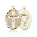 Paratrooper Cross Pendant, 14 Karat Gold - 14 KT Yellow Gold